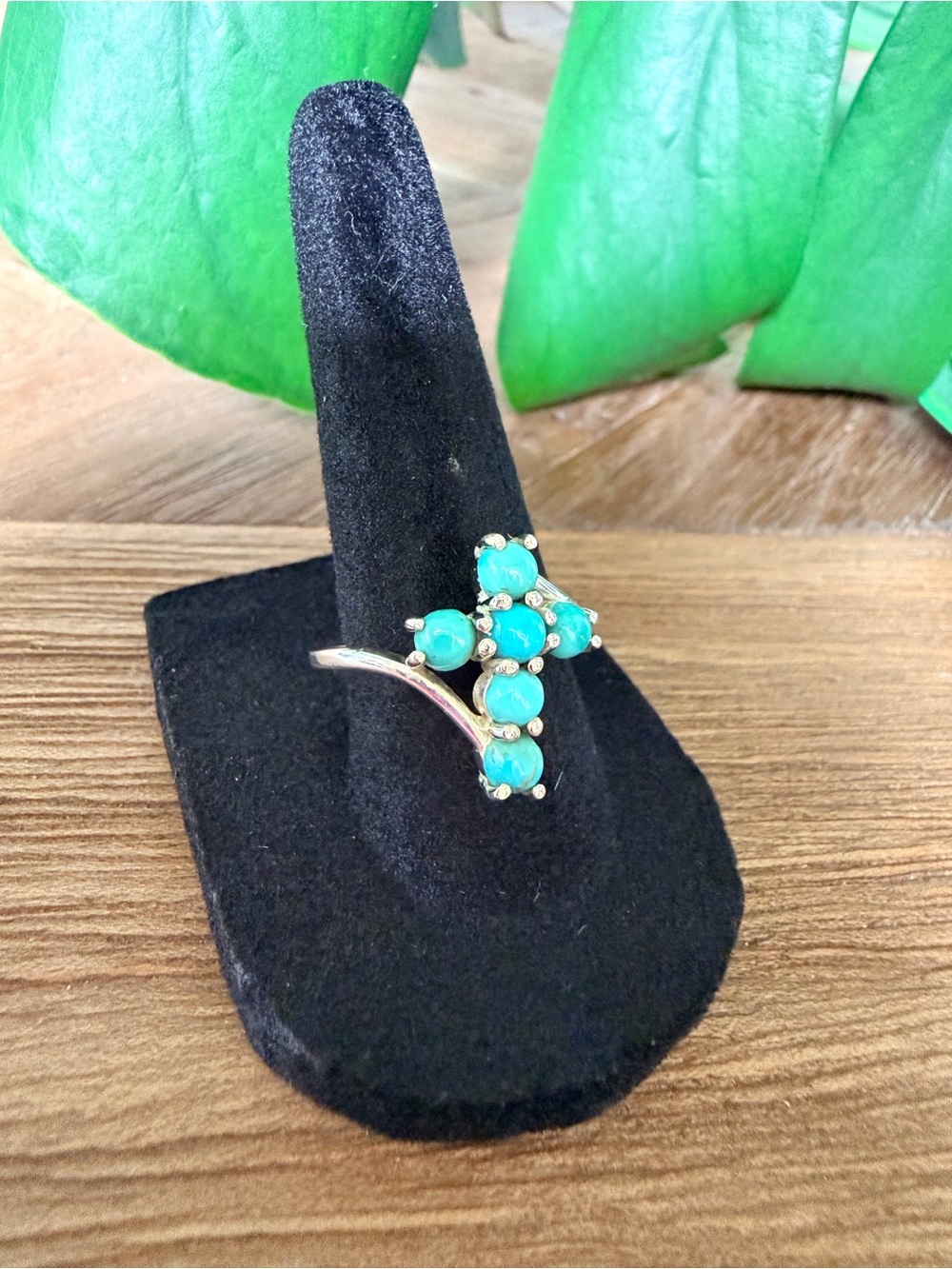 Turquoise Sterling Silver Cross Ring | Size 8 | 925 Sterling Silver New